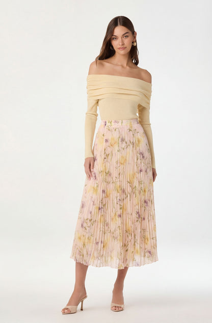Fiori Pleated Maxi Skirt