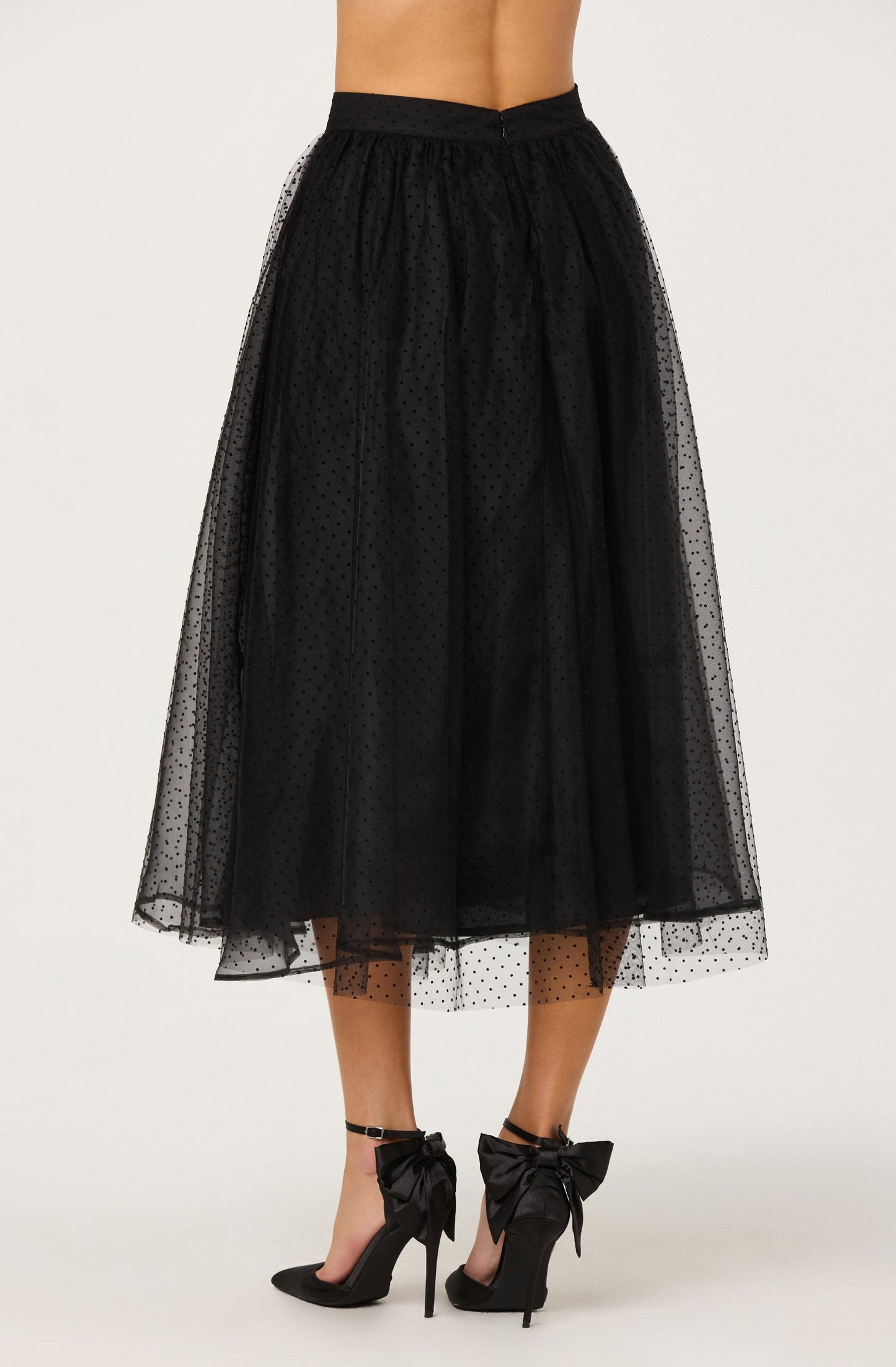 Lela Polka Dot Layered Midi Skirt