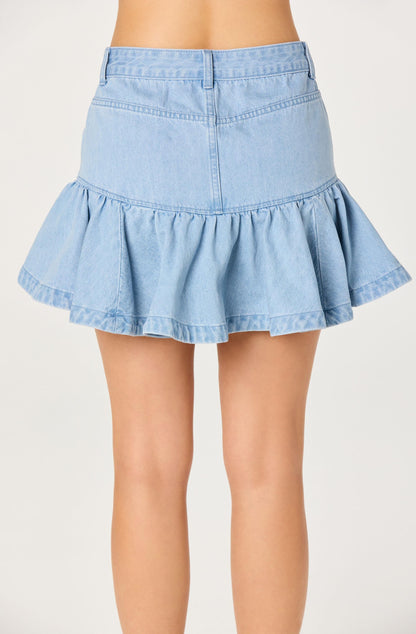Ashli Denim Fit & Flare Mini Skirt