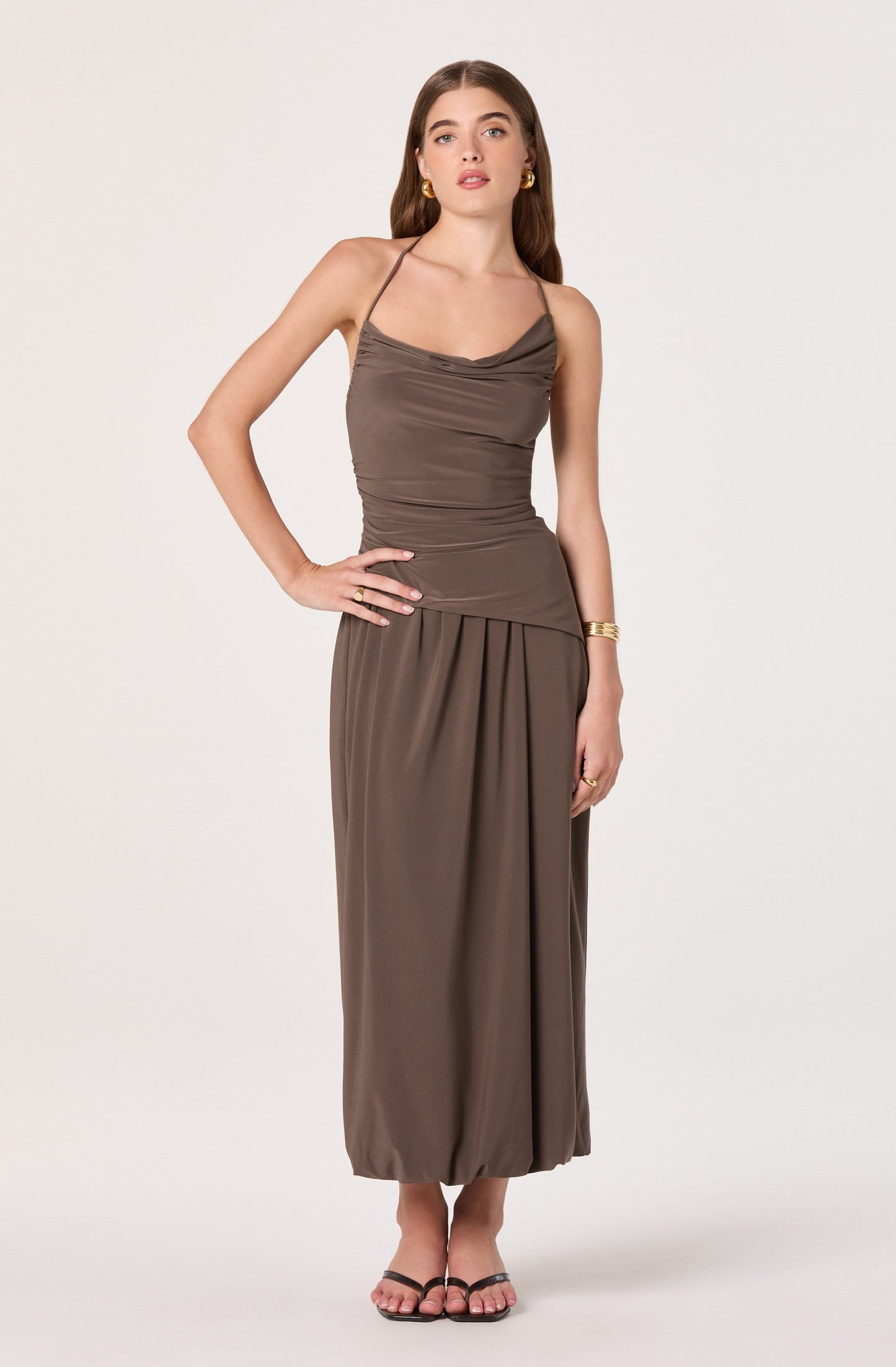 Savannah Bubble Hem Midi Skirt