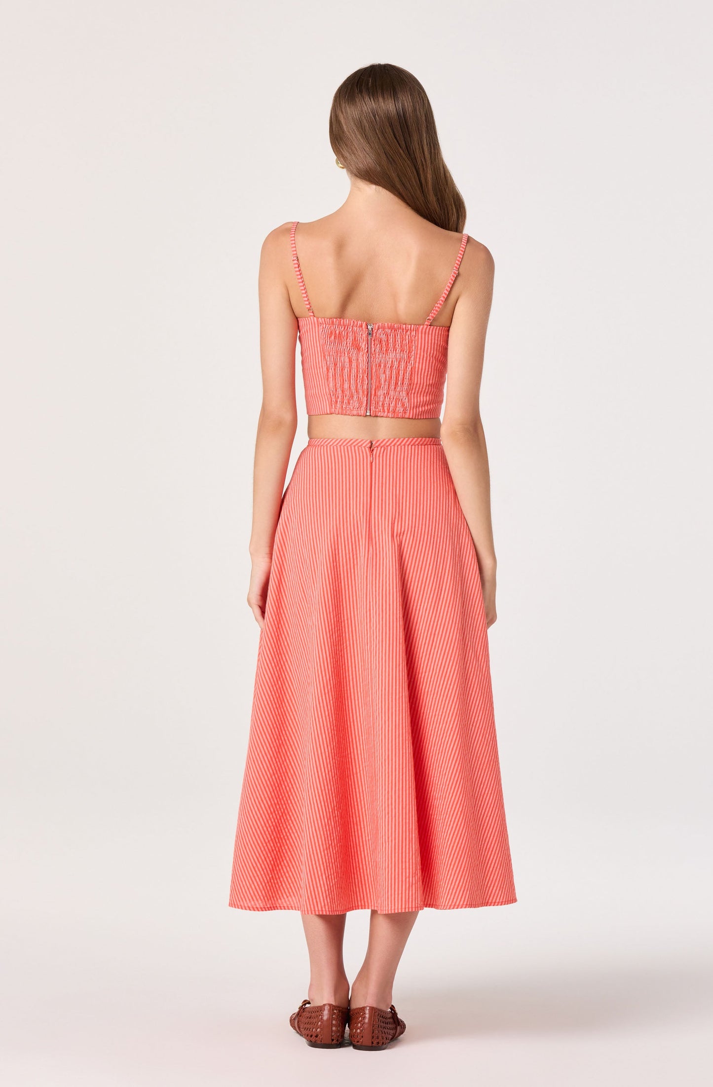 Myria Print Linen A-Line Midi Skirt