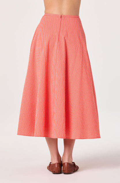 Myria Print Linen A-Line Midi Skirt