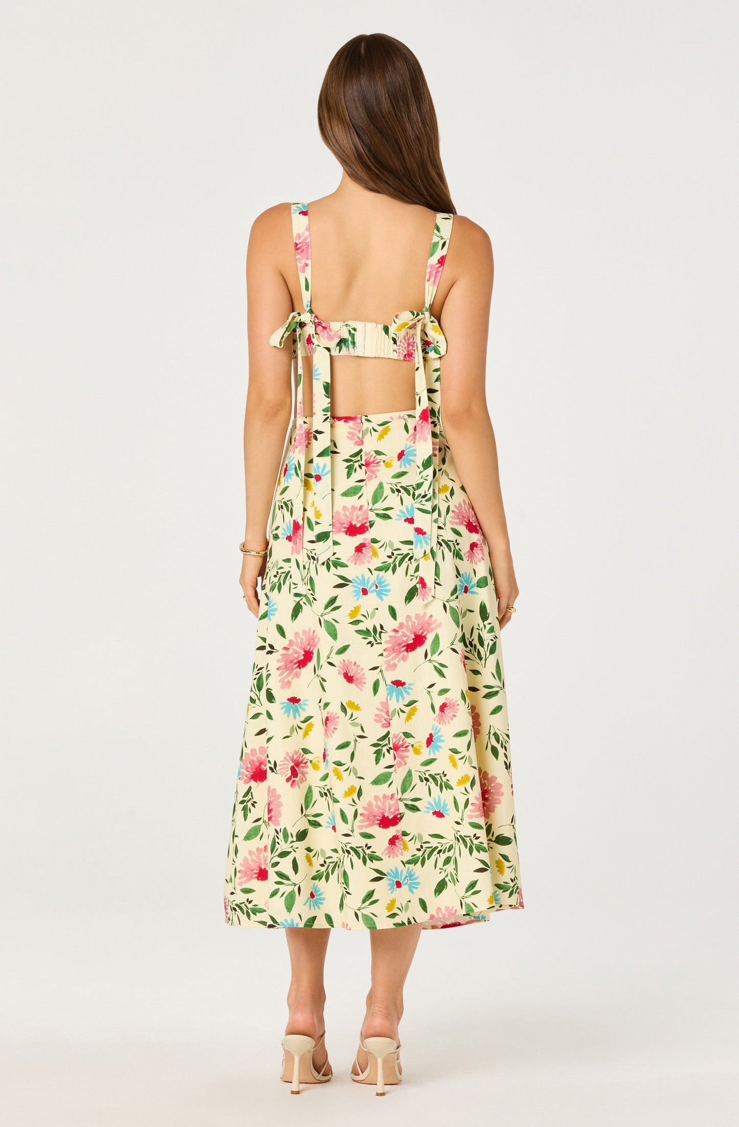 Myria Print Linen A-Line Midi Skirt