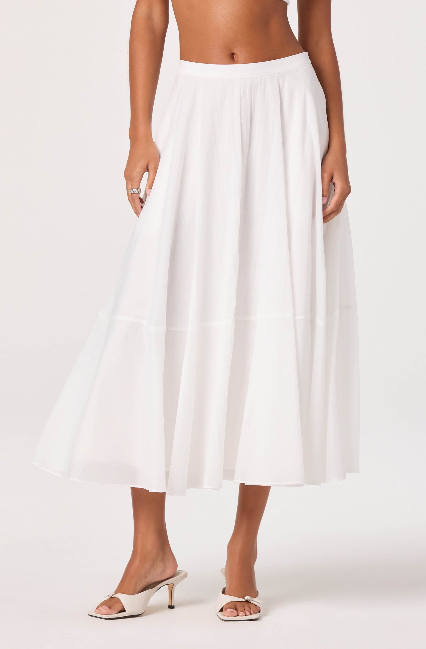 Grace Tiered A-Line Midi Skirt
