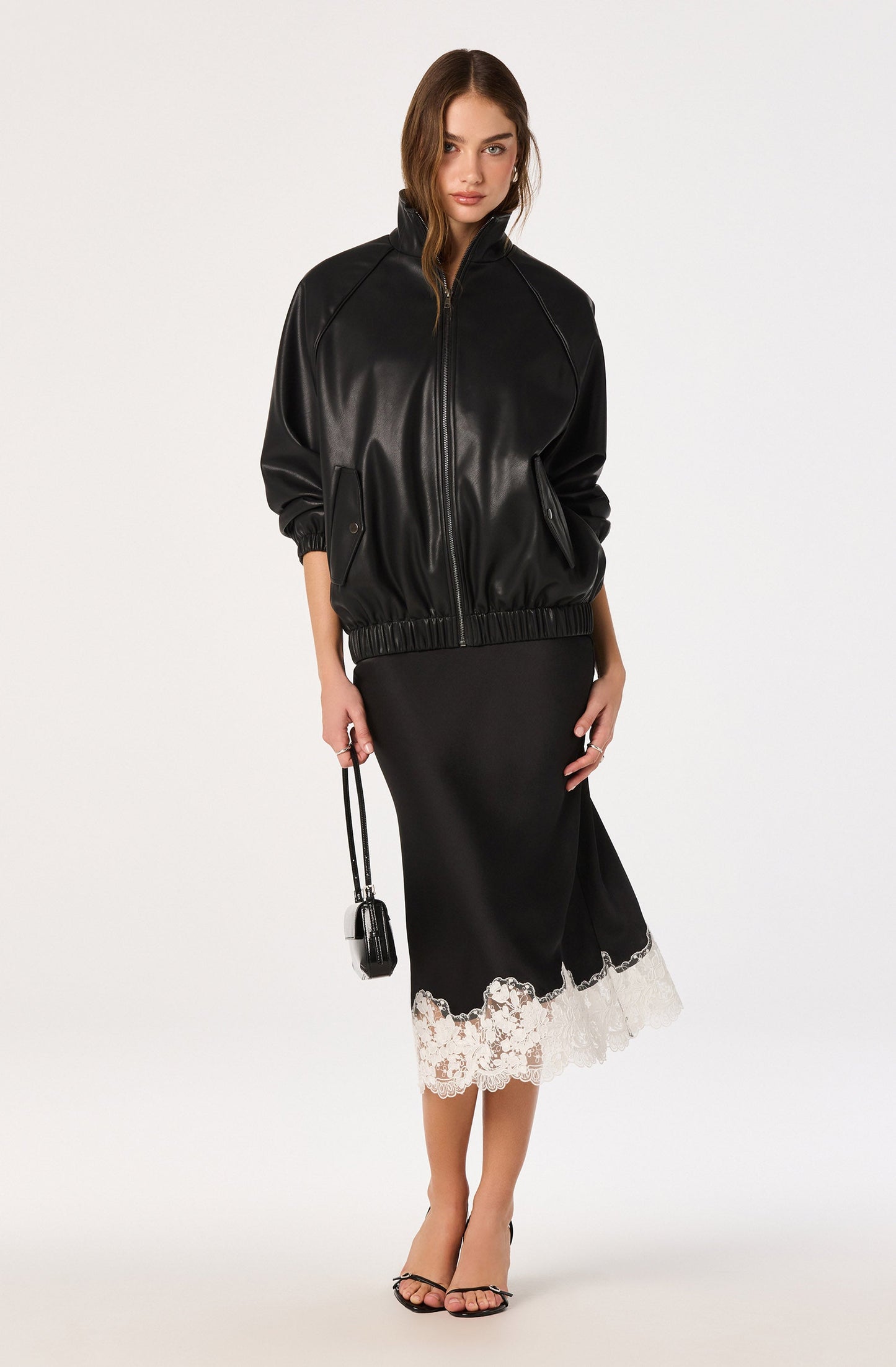 Shantel Lace-Trim Midi Skirt