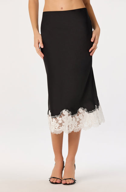 Shantel Lace-Trim Midi Skirt