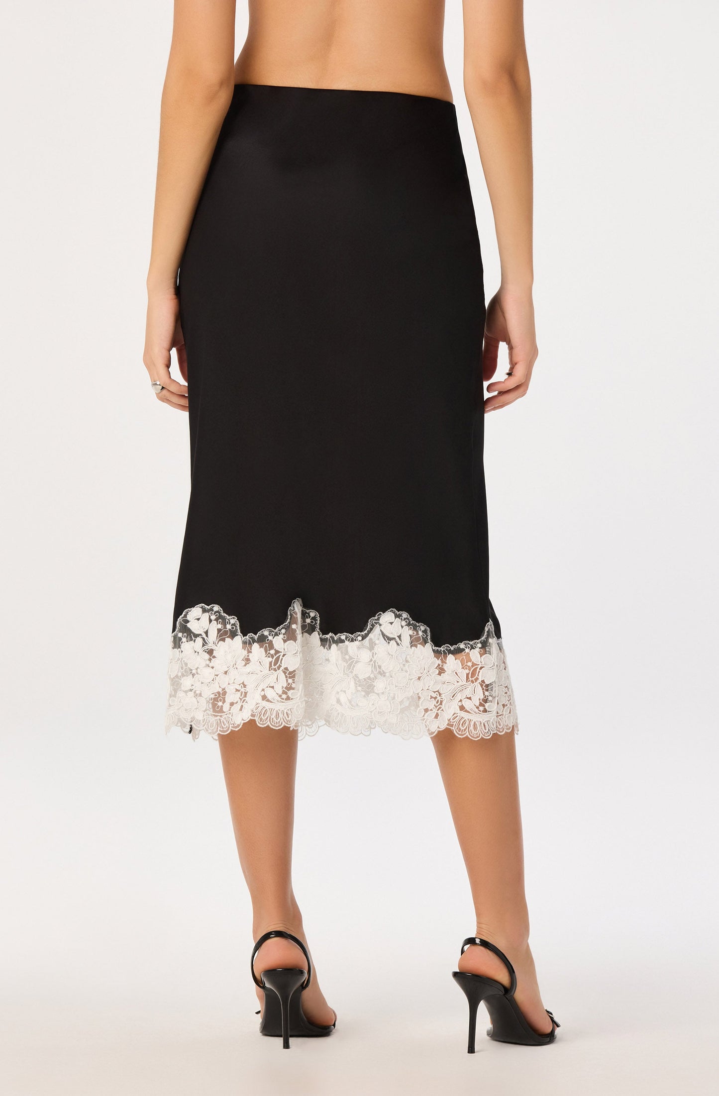 Shantel Lace-Trim Midi Skirt