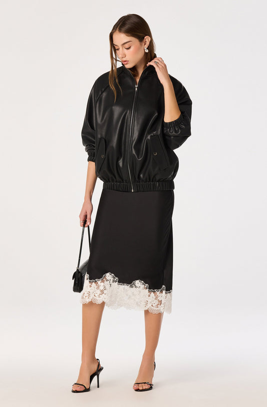 Shantel Lace-Trim Midi Skirt