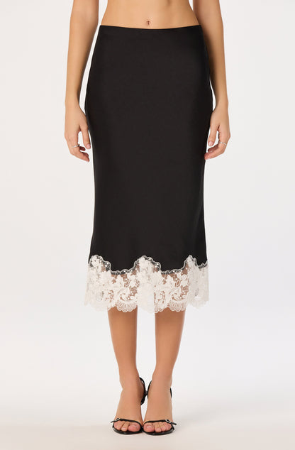Shantel Lace-Trim Midi Skirt