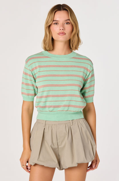 Colette Striped Knit Crew Neck Sweater