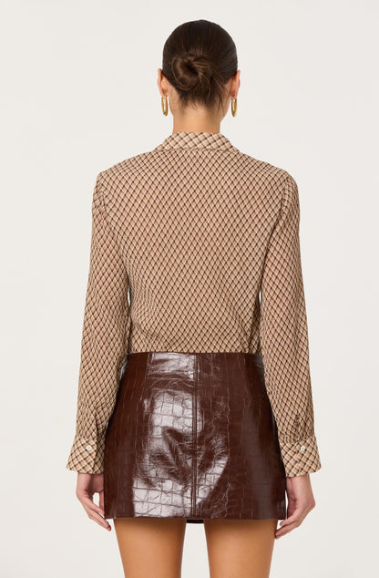 Laurel Diamond Print Long Sleeve Top