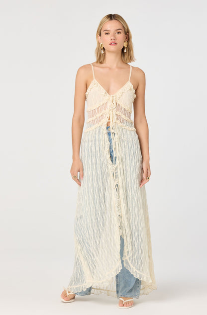 Sariyah Lace Flyaway Maxi Tunic Top