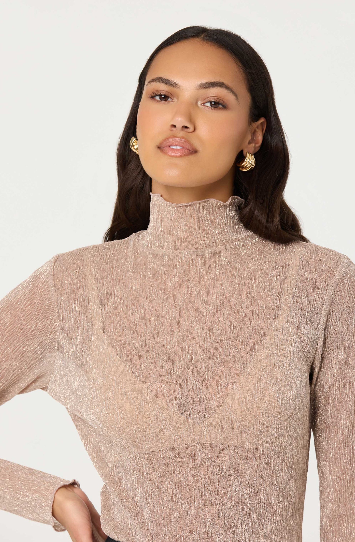 Kyra Sheer Metallic Top