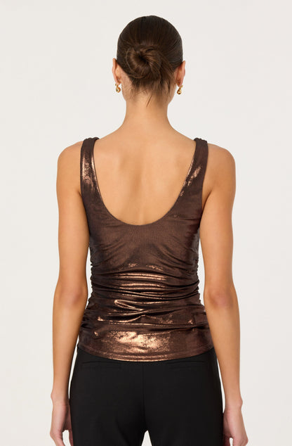 Leanne Metallic Cowl Neck Top