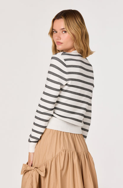 Tawni Striped Button-Front Cardigan