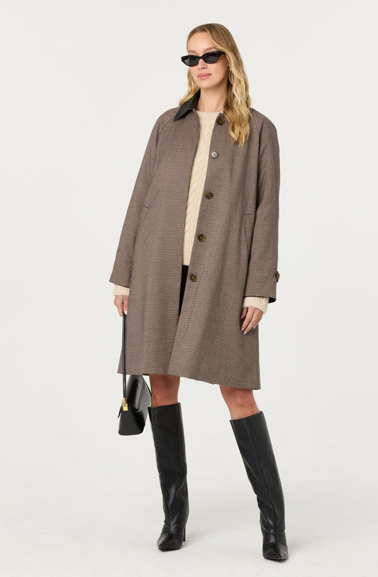 Raiden Contrast Plaid Trench Coat