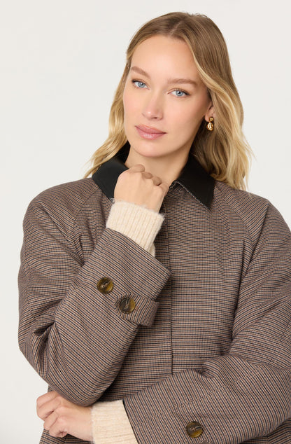 Raiden Contrast Plaid Trench Coat