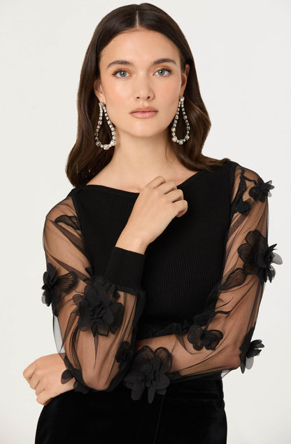 Meagan Floral Applique Sweater