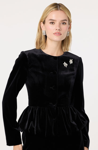 Nicolle Velvet Peplum Jacket