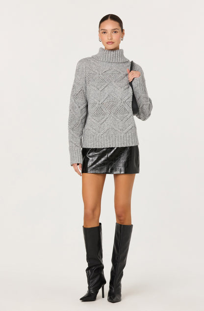 Janeth Diamond Knit Turtleneck Sweater