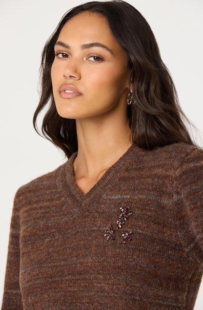 Dasia Embellished V-neck Sweater