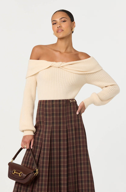 Tilde Twist Off Shoulder Sweater