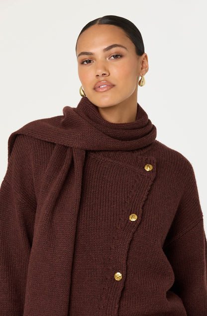 Jackeline Asymmetrical Scarf Cardigan