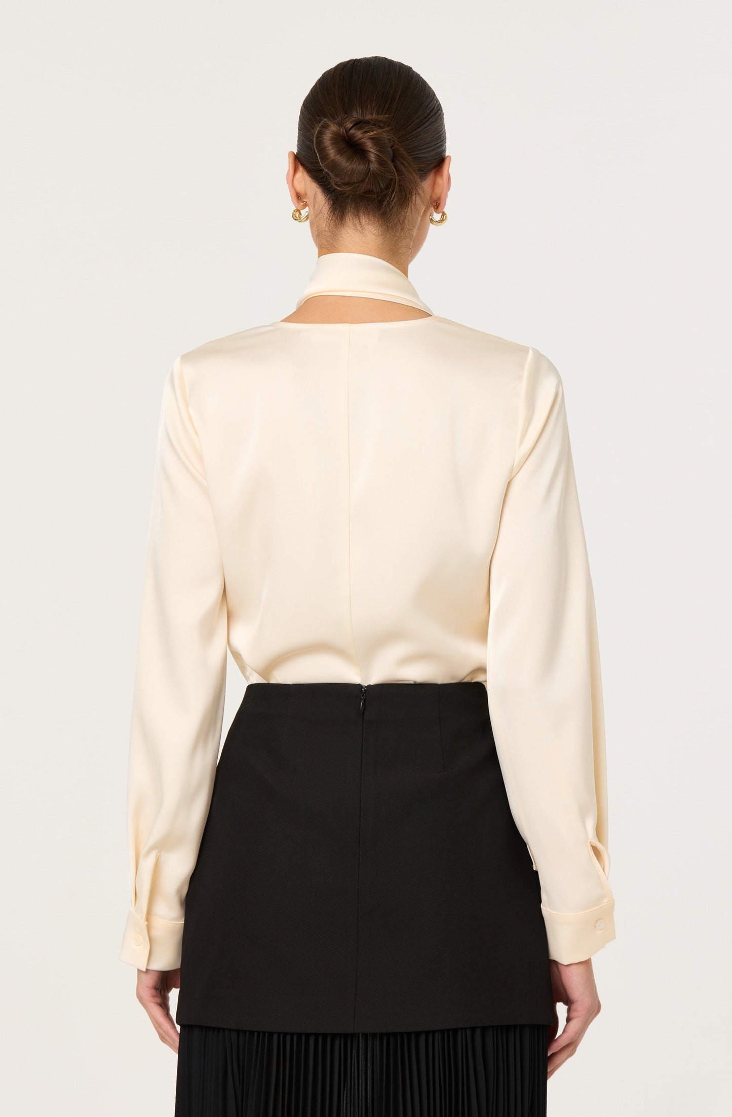 Felisita Satin Cutout Scarf Top