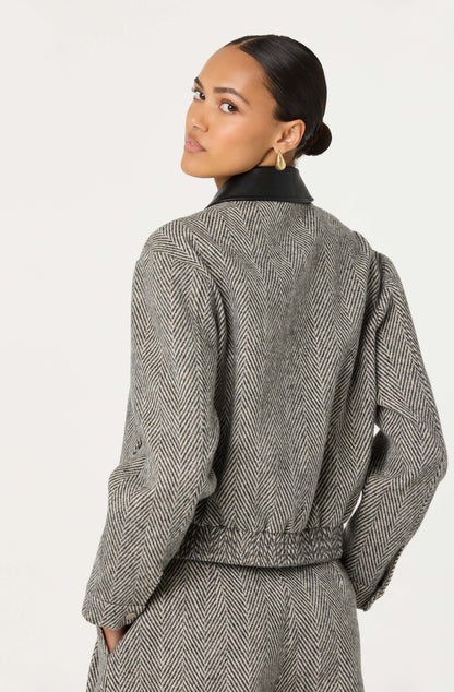 Nelly Contrast Collar Bomber Jacket