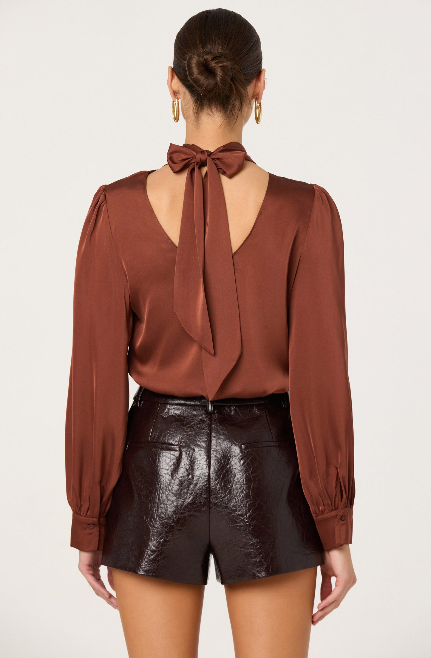 Ivonne High-Neck Satin Top