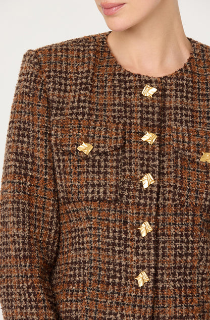 Kyleigh Plaid Tweed Jacket