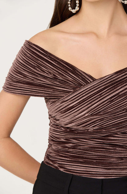 Mallina Velvet Off Shoulder Top