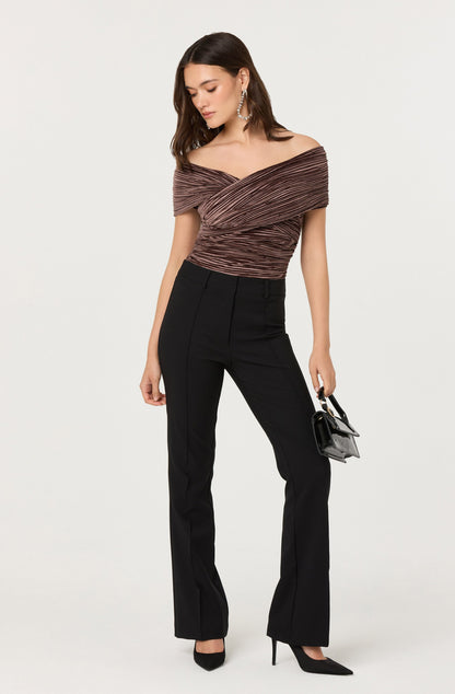 Mallina Velvet Off Shoulder Top