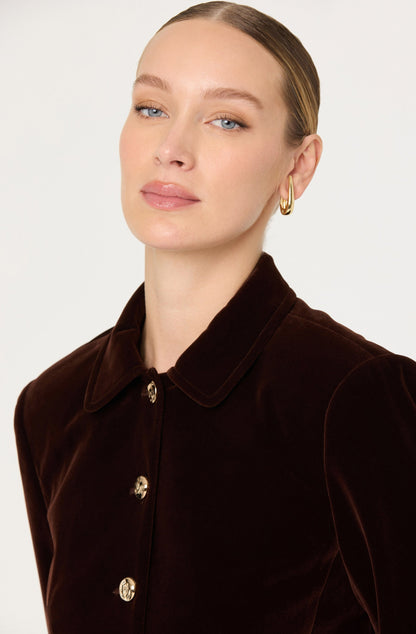 Vox Velvet Button Front Jacket