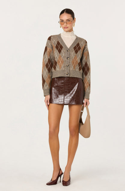 Ashtyn V-neck Argyle Cardigan