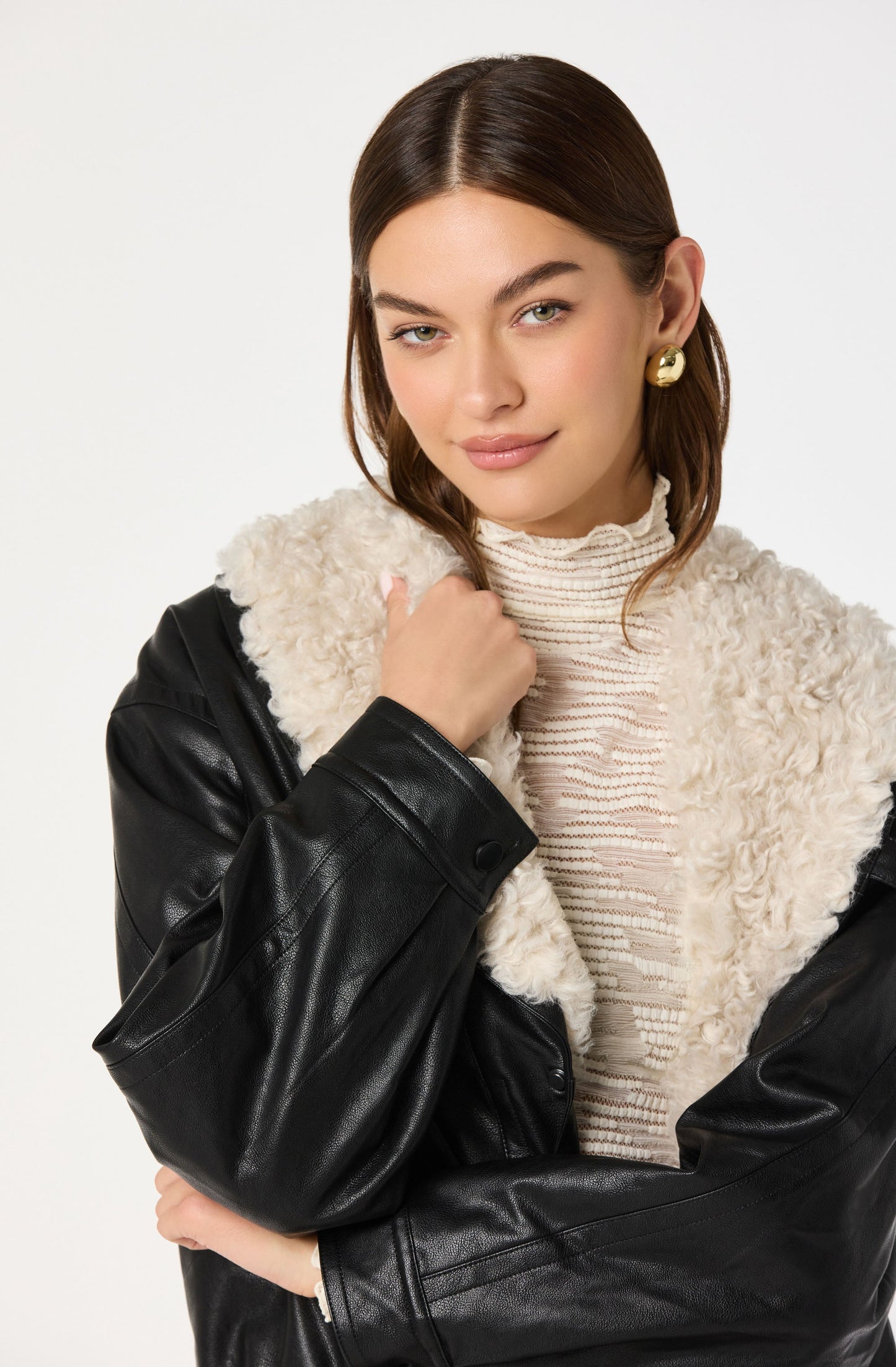 Jonyssa Faux Leather Bomber Jacket