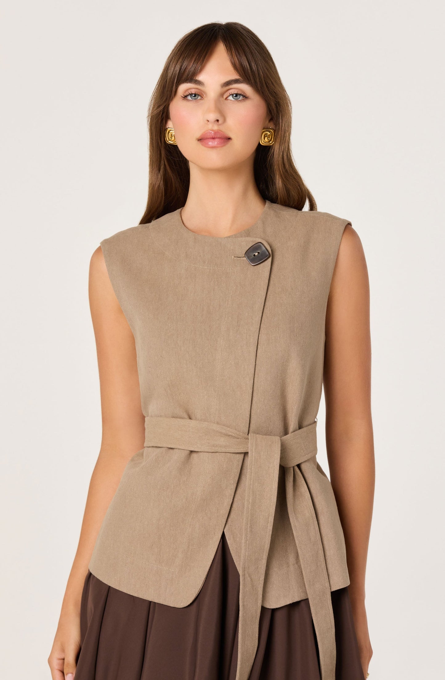 Darrien Belted Asymmetric Vest