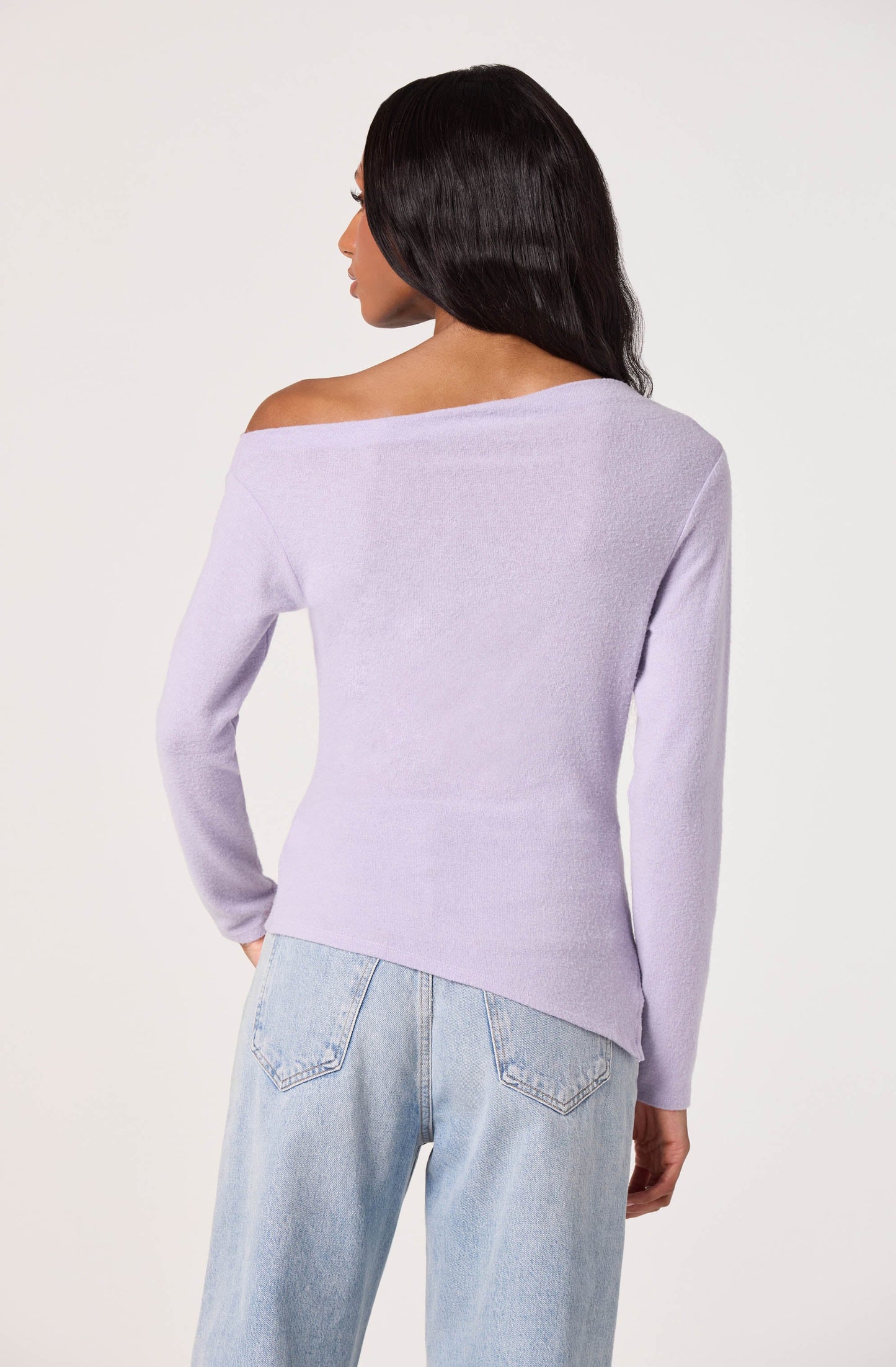 Miah Asymmetric One-Shoulder Knit Top