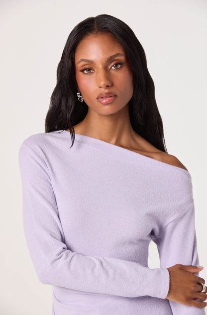 Miah Asymmetric One-Shoulder Knit Top