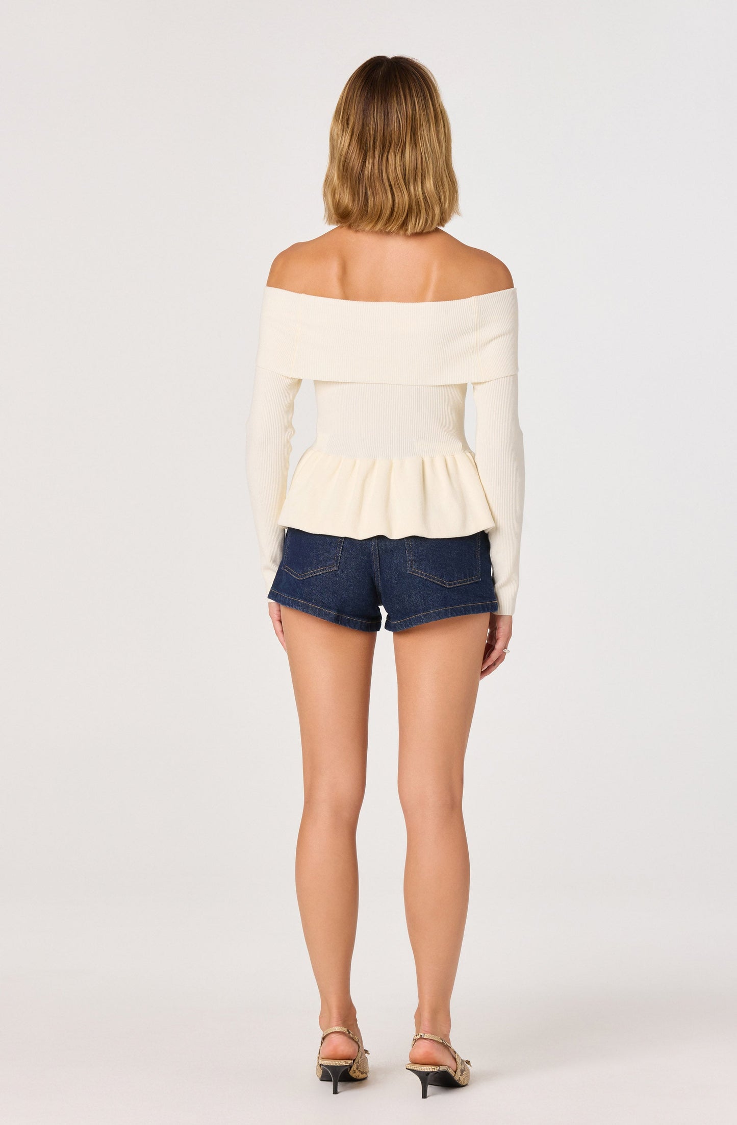 Tiarra Off-Shoulder Peplum Sweater