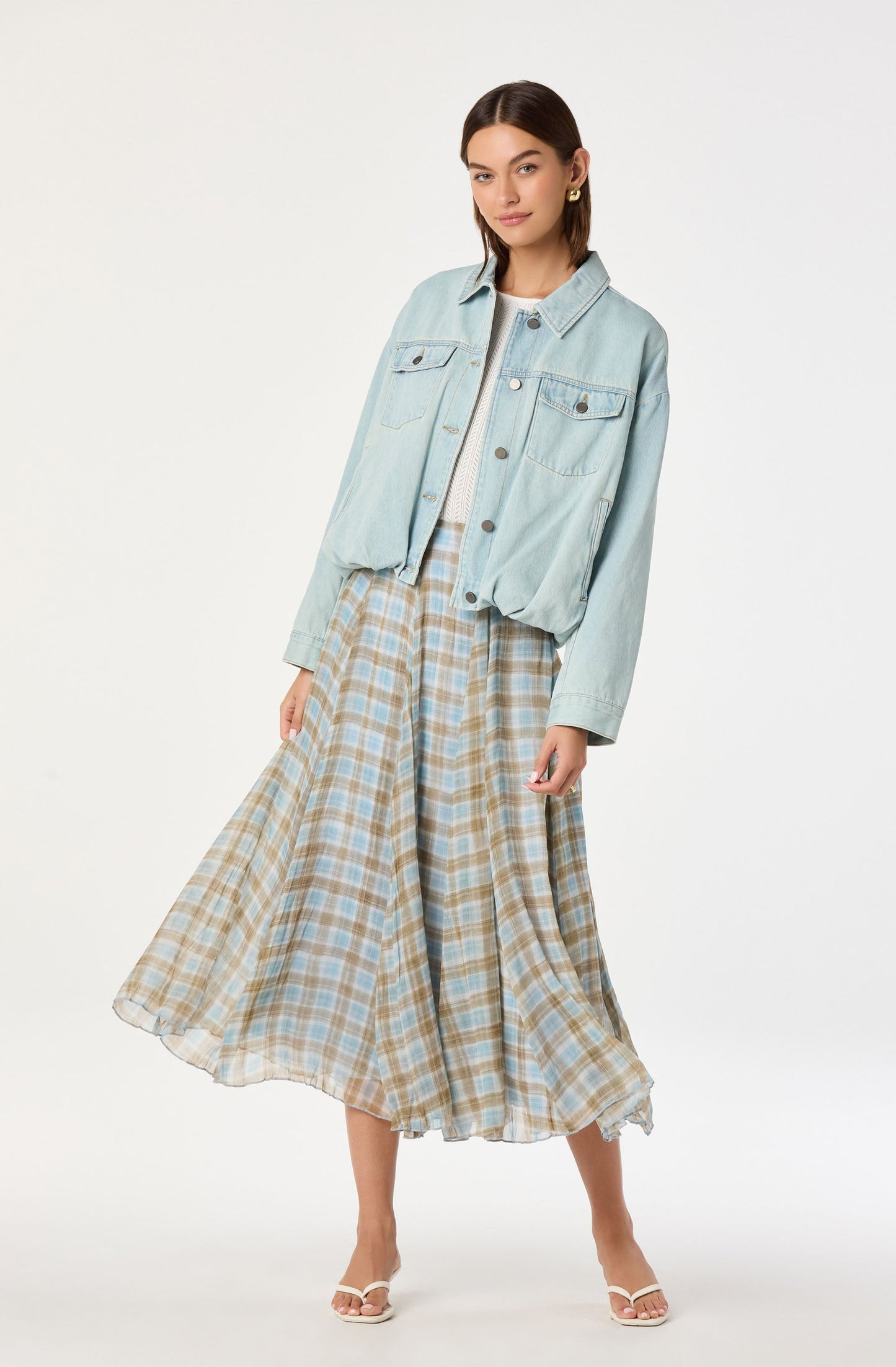 Nari Oversized Denim Bomber Jacket