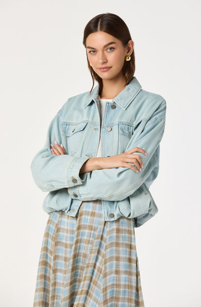 Nari Oversized Denim Bomber Jacket