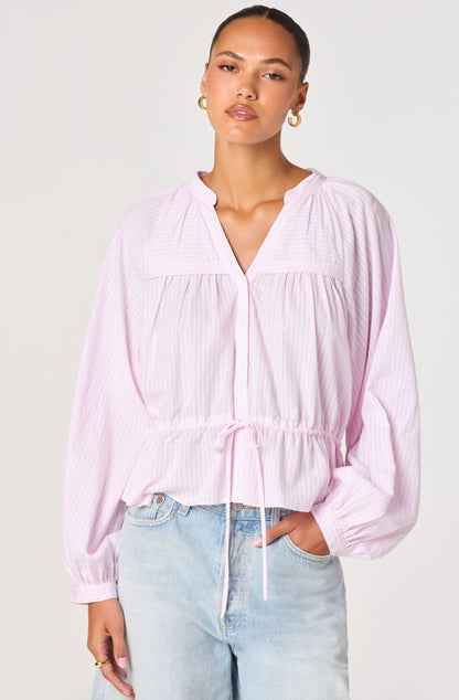 Jessalyn Striped Peasant Top