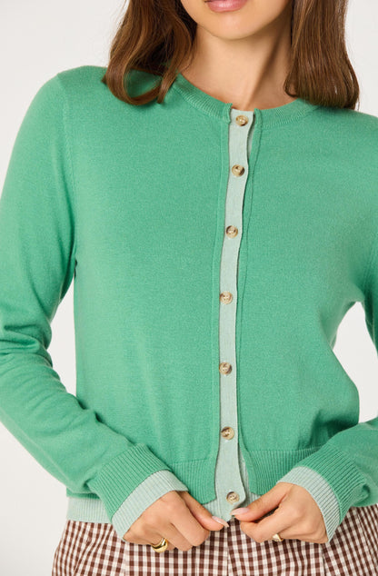 Clovis Color Block Faux Layered Cardigan