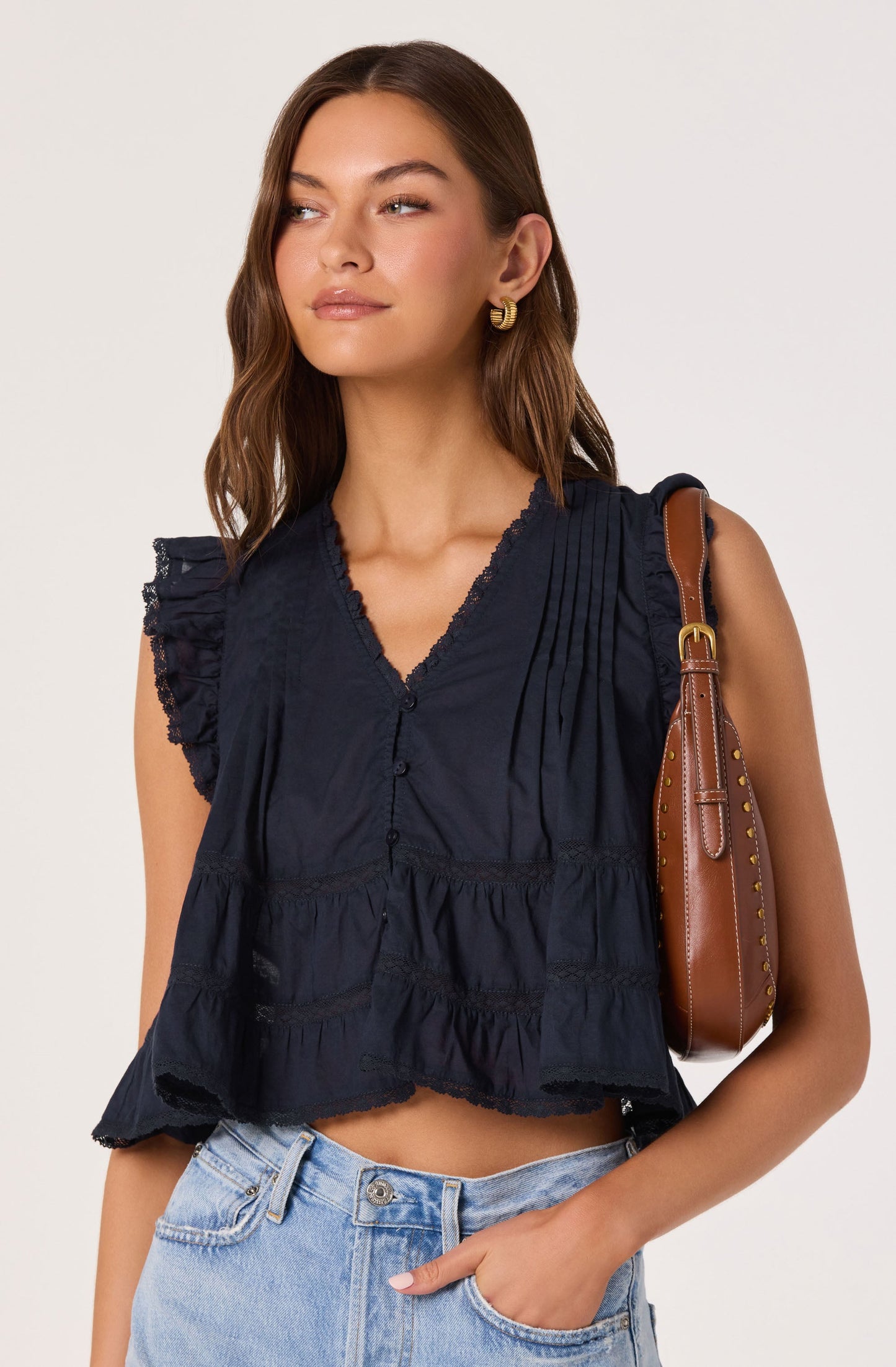 Julie Flutter Sleeve Cropped Top
