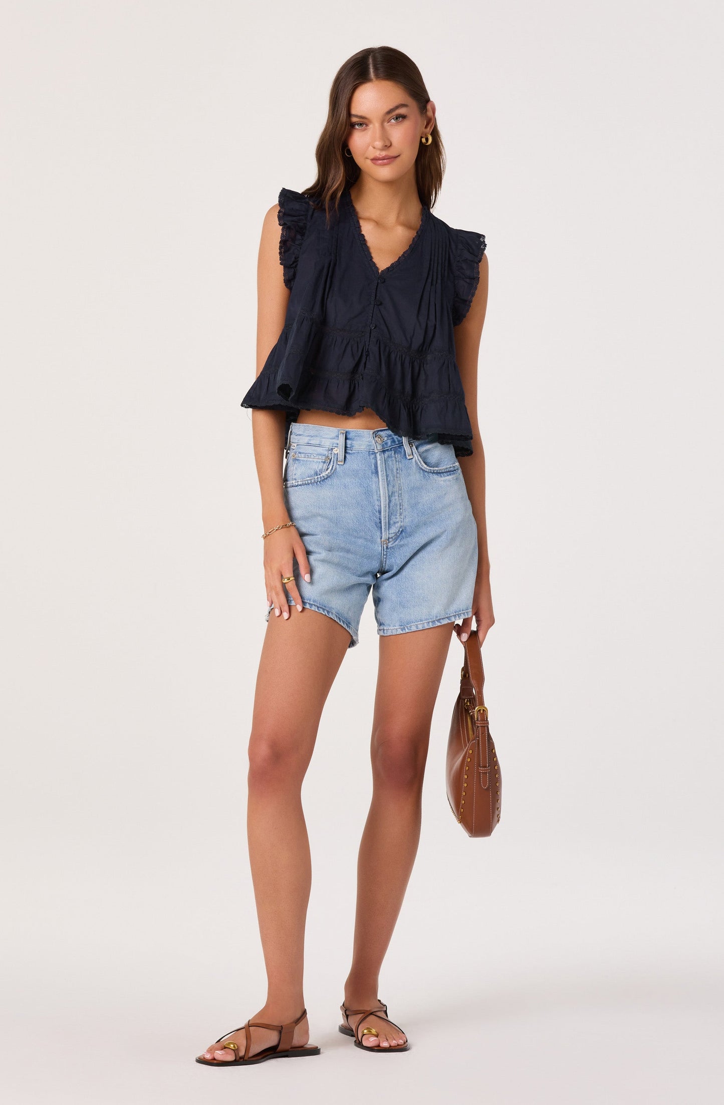 Julie Flutter Sleeve Cropped Top