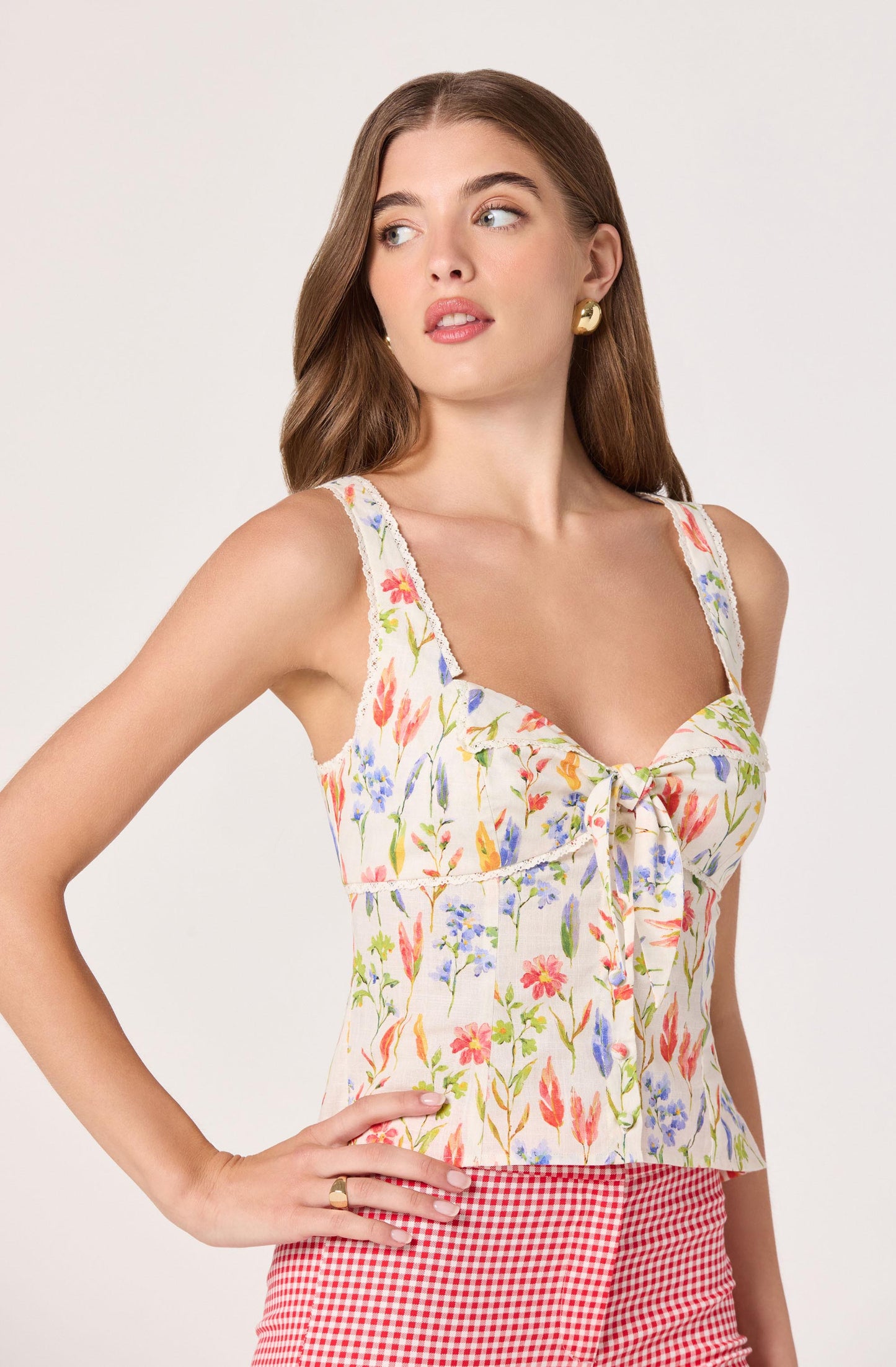 Theresa Floral Lace Bustier Tank