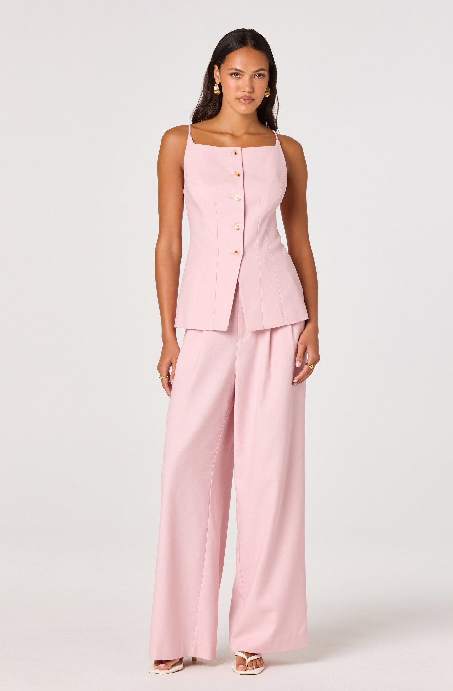 Neha Button-Front Longline Top