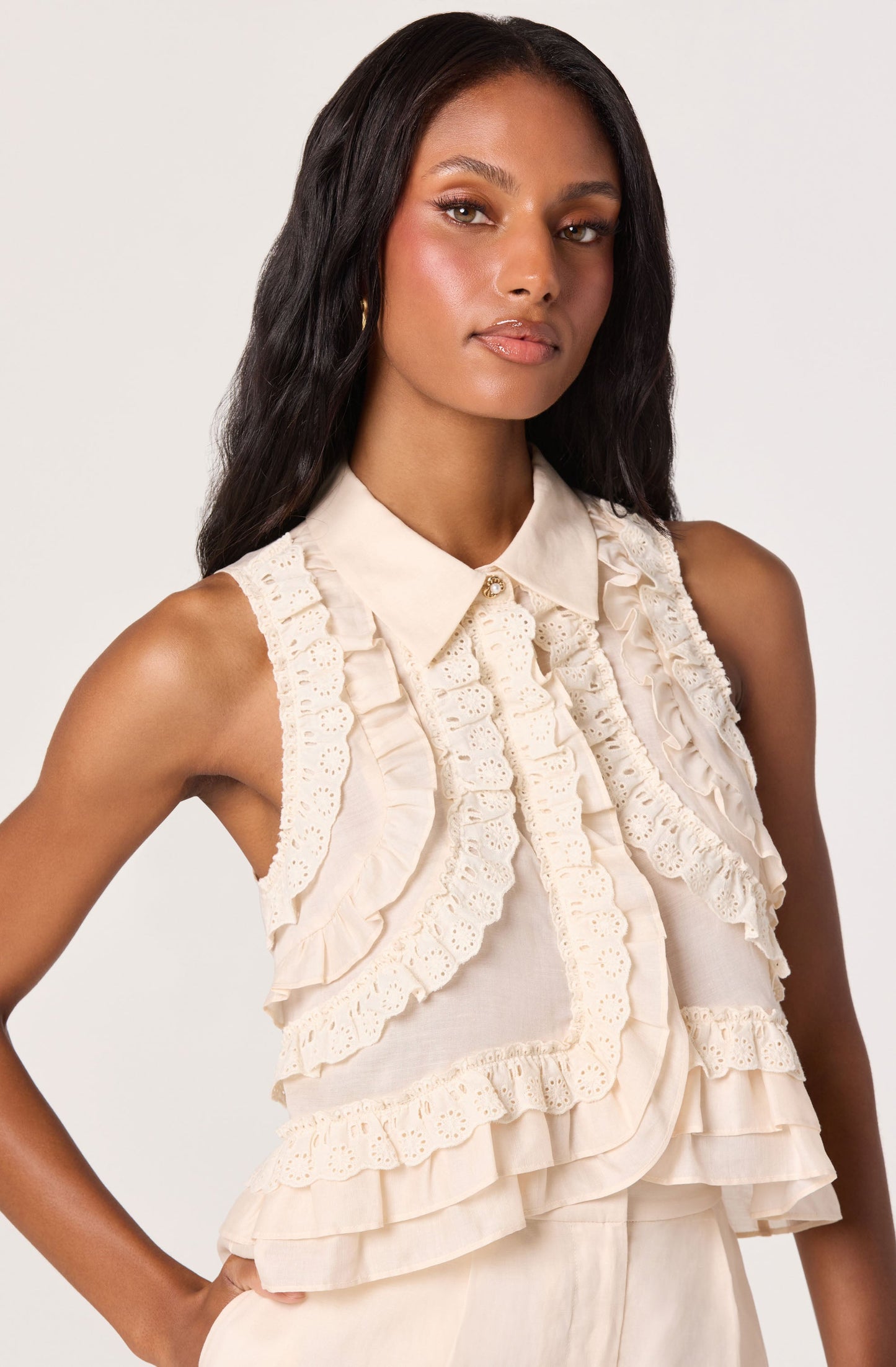 Nienna Layered Ruffle Cropped Top