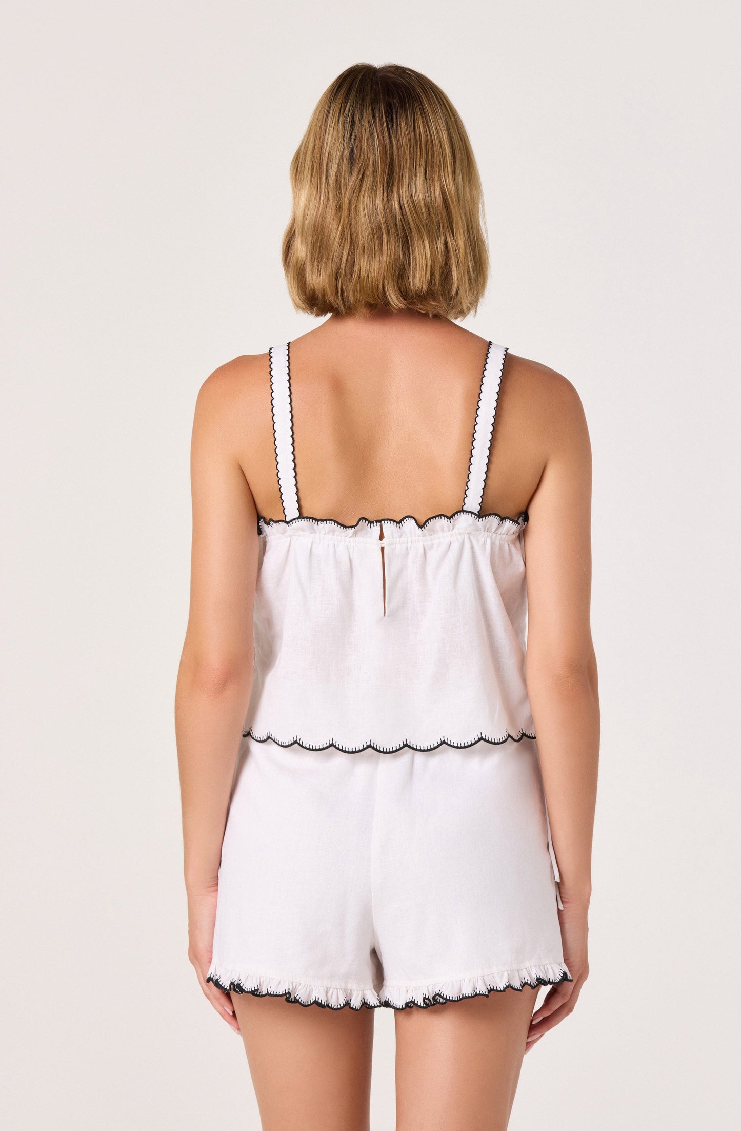 Sadie Embroidered Linen Crop Top